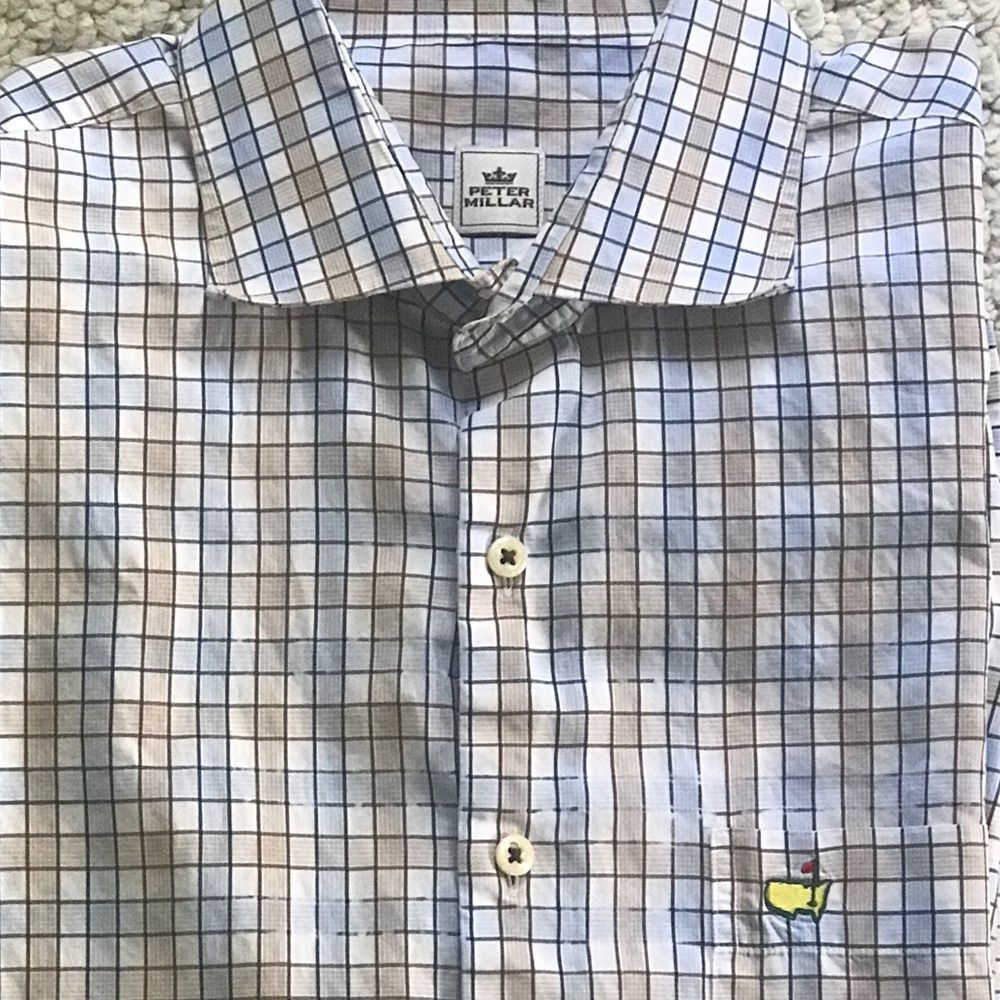 Peter Millar Augusta National Button Shirt With Washed Out Effect Size L